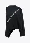 Stella Mccartney Asymmetric Cotton Top In Black