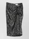 Stella Mccartney Asymmetric Midi Skirt Knot Detail In Gray