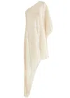 Stella Mccartney Asymmetric One-shoulder Sequin-embellished Dress In Cream