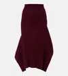 Stella Mccartney Asymmetric Ribbed-knit Midi Skirt