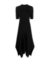 Stella Mccartney Black Short-sleeved Midi Dress In Black