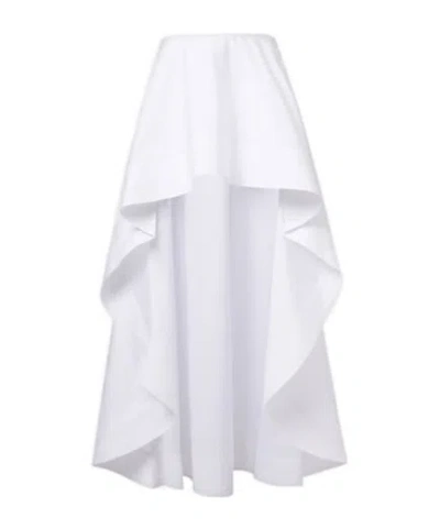 Stella Mccartney Asymmetric Ruffled Cotton Poplin Miniskirt In White