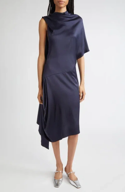 Stella Mccartney Asymmetric Satin Midi Dress