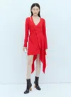 Stella Mccartney Asymmetric Seam Cut-out Dress In Red