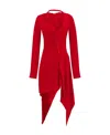 Stella Mccartney Asymmetric-seam Cut-out Dress In Red