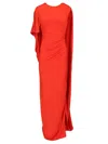 Stella Mccartney Draped Asymmetric Sleeve Gown