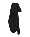 Stella Mccartney Asymmetrical Cape Sleeve Dress In Black