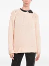 Stella Mccartney Cotton-crochet Crewneck Sweater In Nude