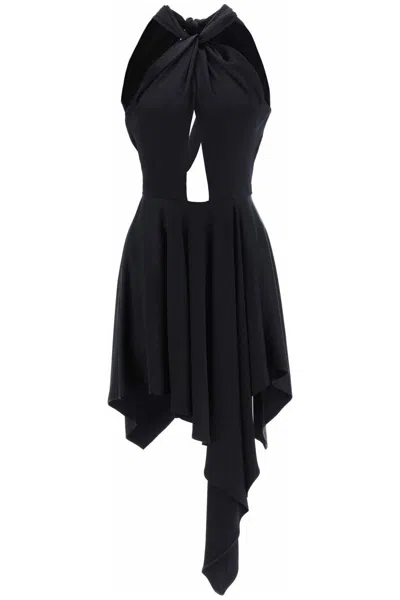 Stella Mccartney Asymmetrical Dress With Halterneck In Black