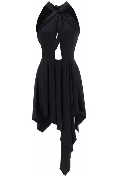 Stella Mccartney Asymmetrical Dress With Halterneck Women In Black