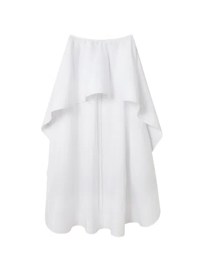 Stella Mccartney Asymmetrical Flounced Skirt In White
