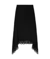 Stella Mccartney Asymmetrical Lace Trimmed Skirt In Black