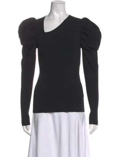 Pre-owned Stella Mccartney Asymmetrical Long Sleeve Top In Black