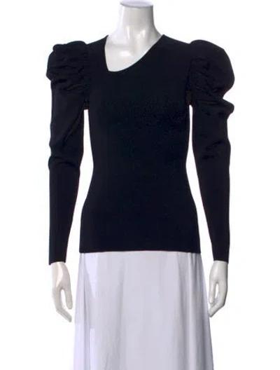 Pre-owned Stella Mccartney Asymmetrical Long Sleeve Top In Black