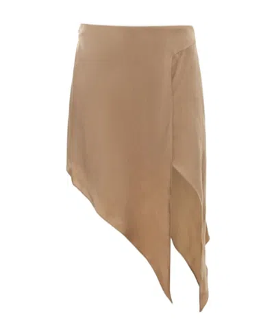 Stella Mccartney Asymmetrical Mini Skirt In Brown