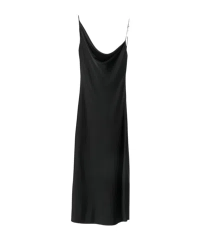 Stella Mccartney Asymmetric Cowl-neck Midi Dress In Black