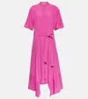 Stella Mccartney Asymmetrical Silk Midi Dress In Pink