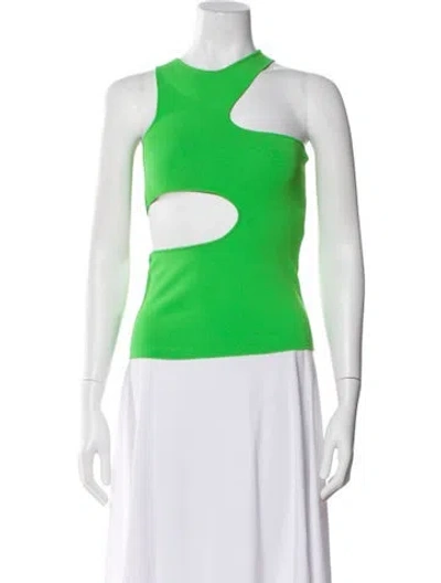Pre-owned Stella Mccartney Asymmetrical Sleeveless Crop Top In Green