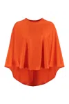 STELLA MCCARTNEY ASYMMETRICAL WOOL CAPE IN ORANGE FOR WOMEN