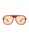 Stella Mccartney Straight-edge Sunglasses In Orange & Roviex
