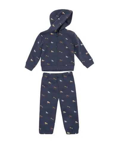 Stella Mccartney Avio Embroidery Fleece Tracksuit In Blue