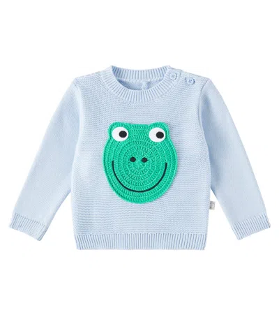 Stella Mccartney Baby Appliqué Cotton Sweatshirt In Blue