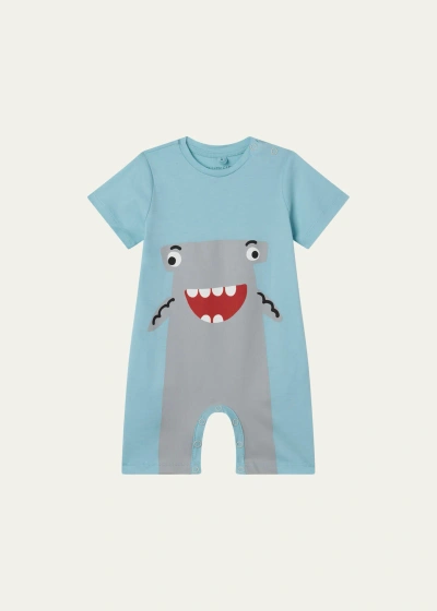Stella Mccartney Baby Boy's Happy Shark Jumpsuit In 682 Blue