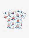 Stella Mccartney All-over Shark-print T-shirt In Multicoloured