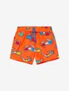 Stella Mccartney Kids Teen Boys Orange Glasses Swim Shorts In Orange