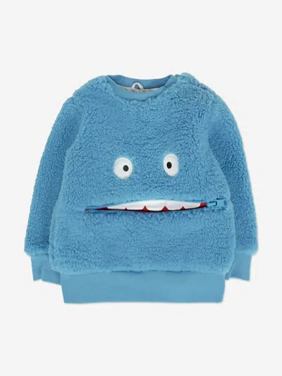 Stella Mccartney Kids'  Baby Boys Teddy Fleece Sweatshirt In Blue