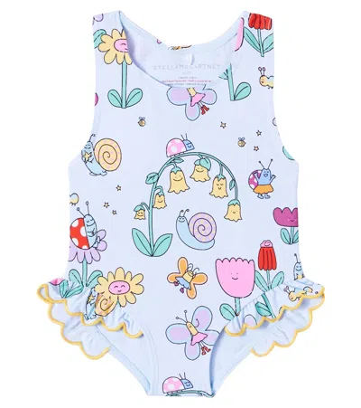 Stella Mccartney Baby Bug House Printed Swimsuit In Blue