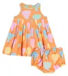 Stella Mccartney Baby Cotton Dress And Bloomers Set In Orange