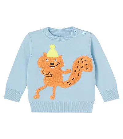 Stella Mccartney Baby Cotton Sweater In Blue