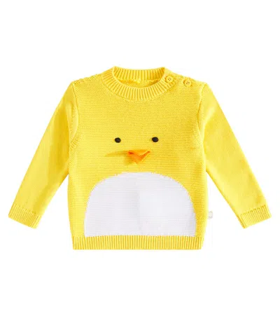 Stella Mccartney Baby Cotton Sweater In Yellow