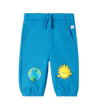 Stella Mccartney Baby Cotton Sweatpants In Blue