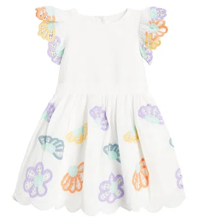 STELLA MCCARTNEY BABY EMBROIDERED COTTON AND LINEN DRESS