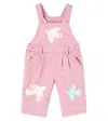Stella Mccartney Baby Embroidered Denim Overalls In Pink