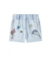 Stella Mccartney Baby Embroidered Denim Shorts In Blue