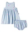 Stella Mccartney Baby Embroidered Dress And Bloomers Set In Blue