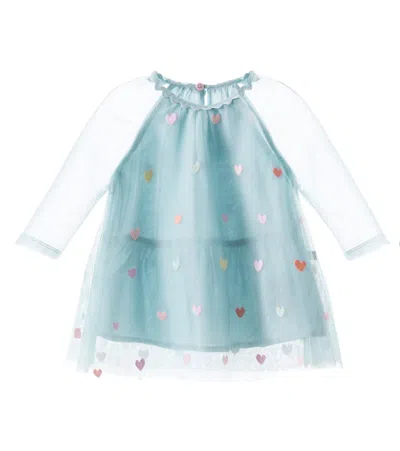 Stella Mccartney Baby Embroidered Dress In Blue