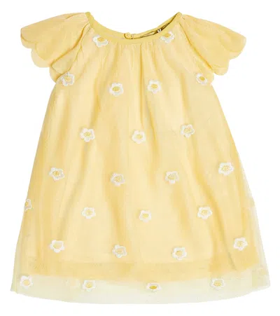 Stella Mccartney Baby Embroidered Dress In Giallo/embroidery
