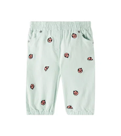 Stella Mccartney Baby Embroidered Jeans In Green