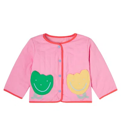 Stella Mccartney Baby Embroidered Quilted Jacket In Pink