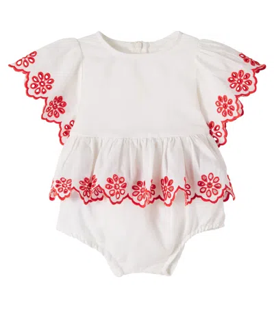 Stella Mccartney Baby Embroidered Top And Shorts Set In White