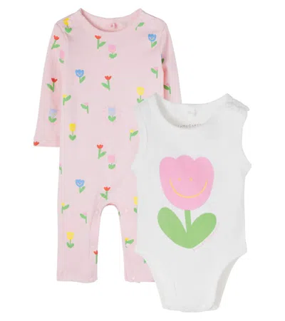 Stella Mccartney Baby Floral Cotton Bodysuit And Onesie Set In Multi