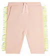 Stella Mccartney Baby Fringed Cotton Sweatpants In Pink