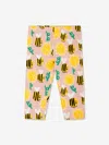 Stella Mccartney Pink Leggings For Baby Girl With All-over Bee Print In Pink