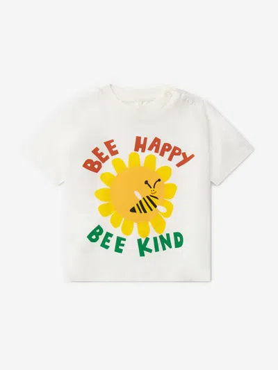 Stella Mccartney Babies' Bee Happy-print Cotton T-shirt In White