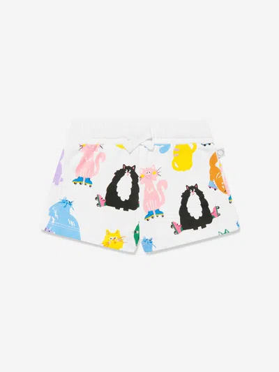 Stella Mccartney Kids'  Baby Girls Cat Print Jersey Shorts In Ivory