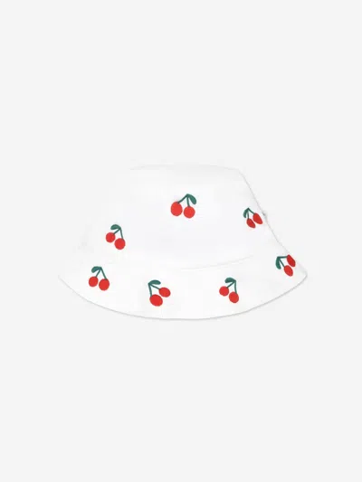 Stella Mccartney Kids'  Baby Girls Embroidered Cherries Bucket Hat In White